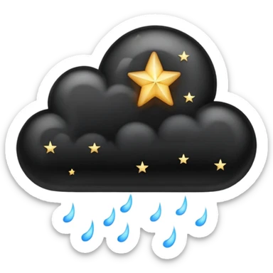 Black cloud with stars sticker