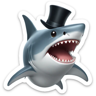 Shark with a top hat sticker