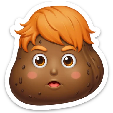 Blob of poop brown with orange with Donald Trump’s hair sticker