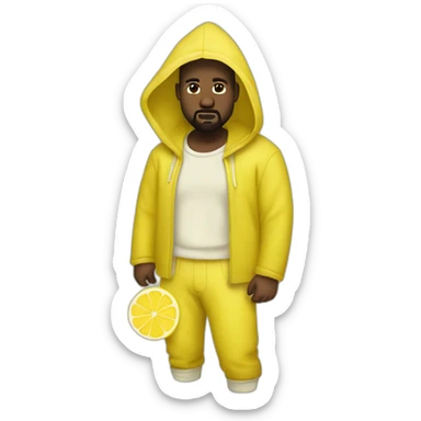 kanye west in a lemon costume sticker