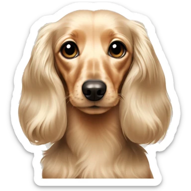 Mini long haired dachshund cream colors sticker