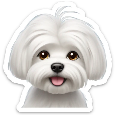 A white Maltese dog sticker