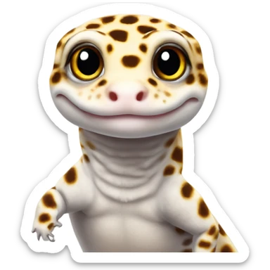 leopard gecko White sticker