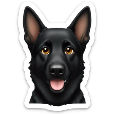 Black German shepherd dog sticker