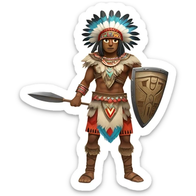 Aztec warrior sticker