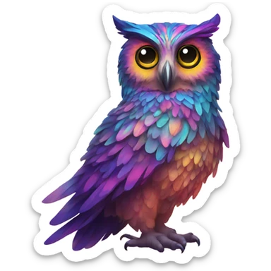 Psychedelic owl sticker