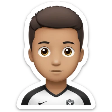 Cute cartoon soccer player wearing Angers SCO black and white jersey sticker