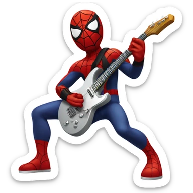 Spider-man playing electro guitar, Iroquois, punk sticker