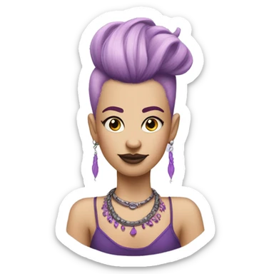 Pale Lady Mohawk pink purple tatto minus earings sticker