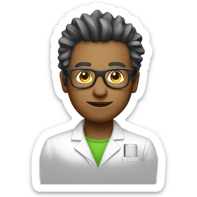 Punk male scientist with glasses sticker