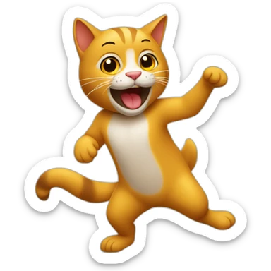 GATO LOCO BAILANDO Y SACANDO LA LENGUA sticker