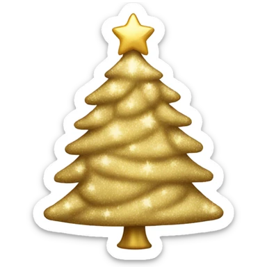 golden white christmas tree sticker