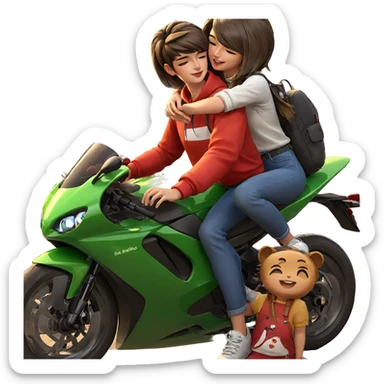 girls enjoying a sunny day sticker