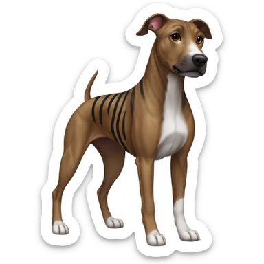 Pitbull greyhound mix brindle  sticker