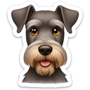Brown schnauzer with a red nose and hazel eyes standing sticker