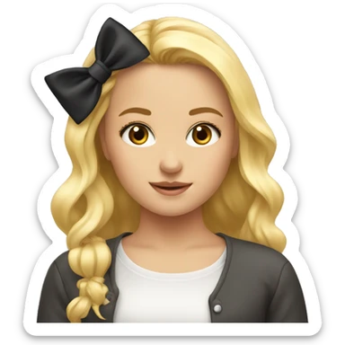 Cute bow on blonde girl sticker