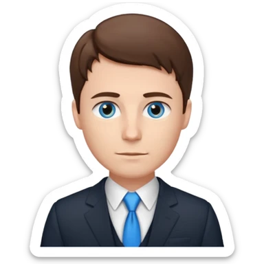 Man lawyer with blue eyes and short brown hair  sticker