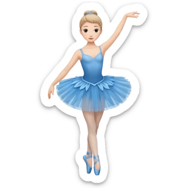 full body balet with blue tutu sticker