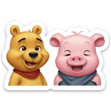 Whiny the Pooh and piglet  sticker