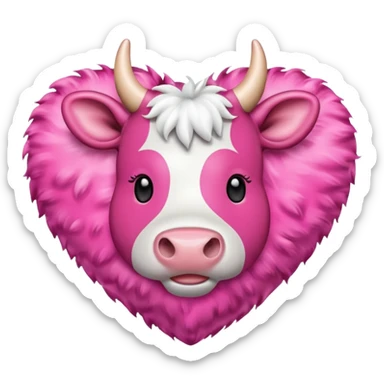 Pink Cow print heart sticker