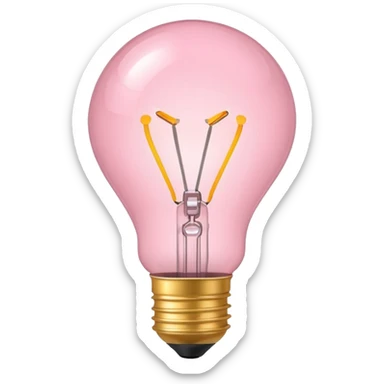 light pink light bulb apple emoji style sticker