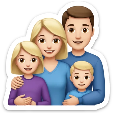 man and woman couple with 1 kid sticker