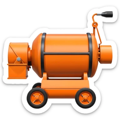 small orange concrete mixer (not a truck) sticker
