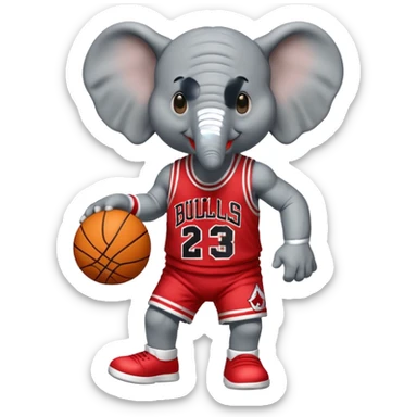 Elephant basketball michael jordan sticker