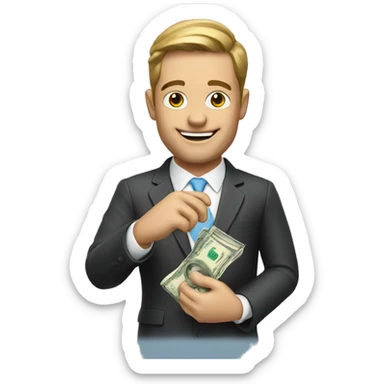 realtor with money on his hand sticker