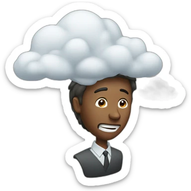 man who drops it came out of his mouth with a cloud above it that symbolizes a thought sticker