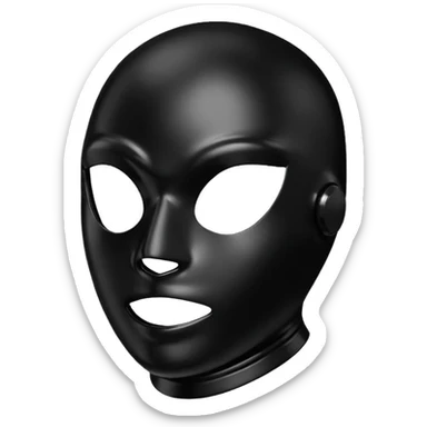 Black latex gimp mask white edge sticker