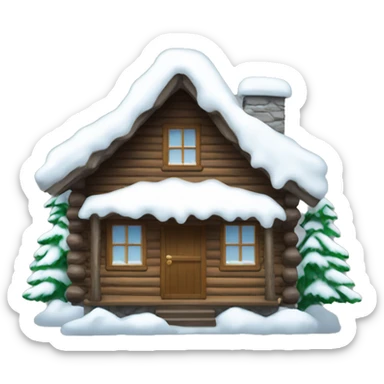 winter cabin with snow sticker
