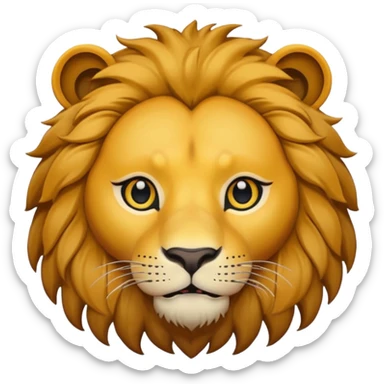 lion face emoji dot eyes, solid black , no iris sticker