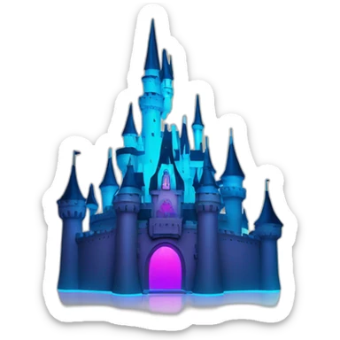 Disney castle neon sticker