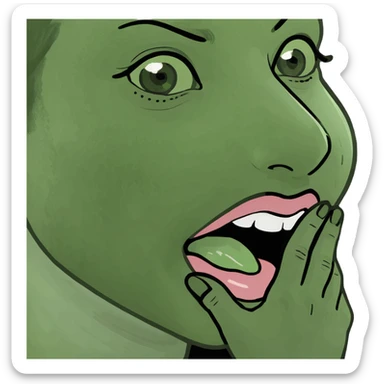 Licking lips while rubbing hands together seductively  sticker