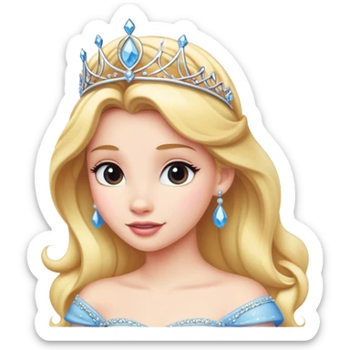 Disney princess with tiara sticker