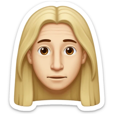 Make a emoji of a person with light skin with long nose hair that goes down like 2 inchis with long hair and with not that much hair  sticker