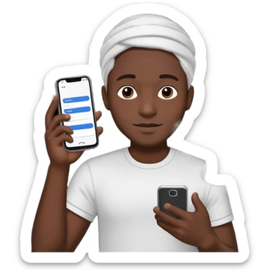 black man holding a phone with three lines of coke on it horizontally  sticker