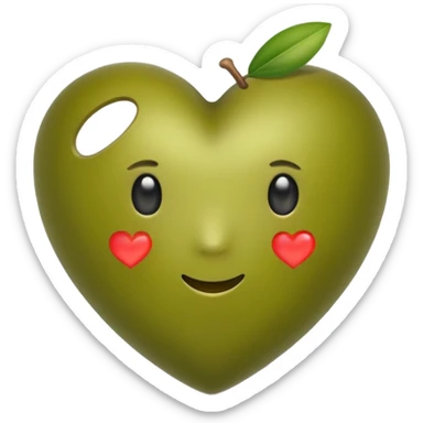 green olive heart sticker