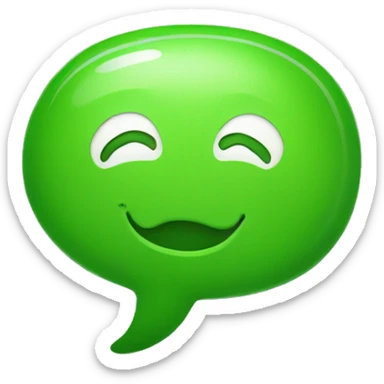 green chat bubble with a smiley face sticker
