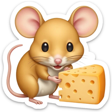 Mouse Eating Cheese sticker