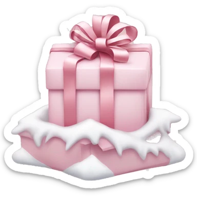 Light pink Christmas gifts under a white Christmas tree  sticker