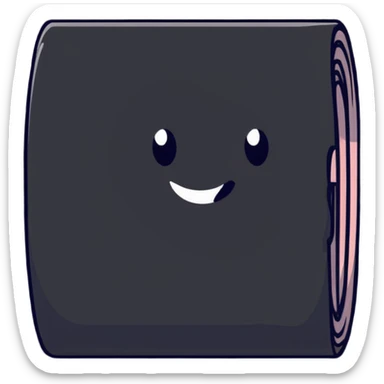 big sparkle emoji overlaid in front of a roll of fabric behind it sticker