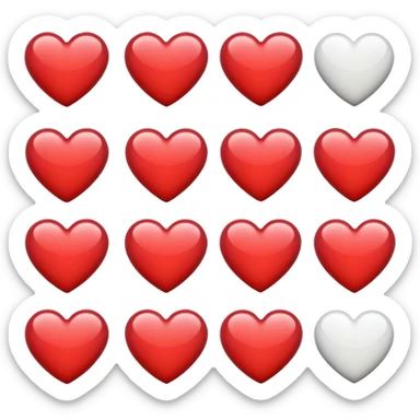 Hearts white sticker