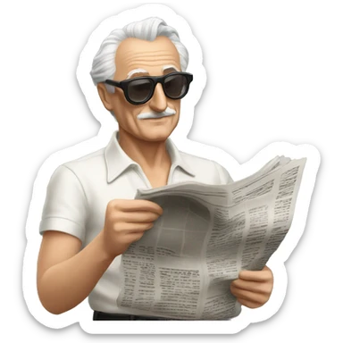 Enzo Ferrari reading his newspaper sticker