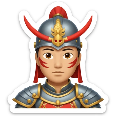 ancient Chinese warrior in armor sticker