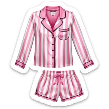 Striped pink and white silk Victoria’s Secret pajama set sticker