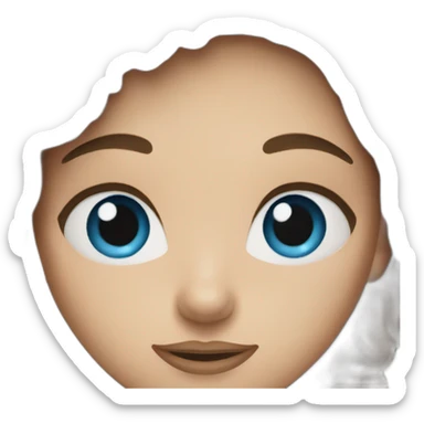 women with brown hair and blue eyes sticker