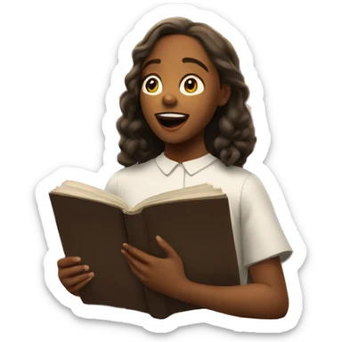 Girl sings in church on the choir sticker