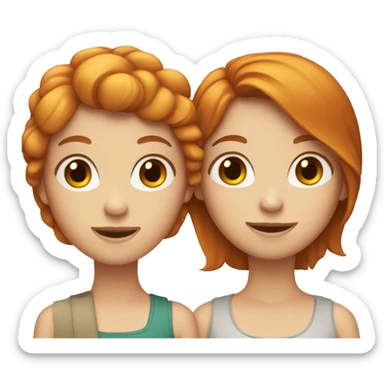 ginger girl and brunette girl  sticker